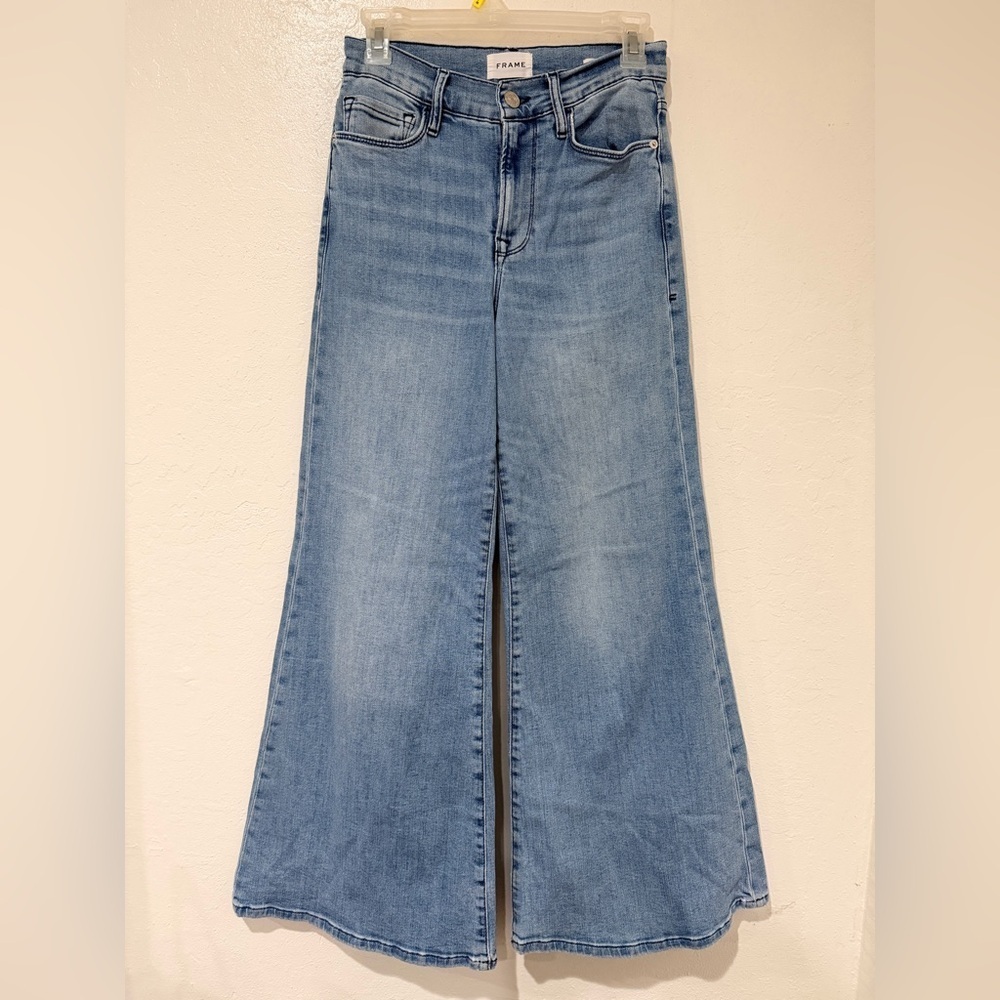 Frame Denim Women's Le Palazzo Crop Blue Flare wide leg Jeans size 26